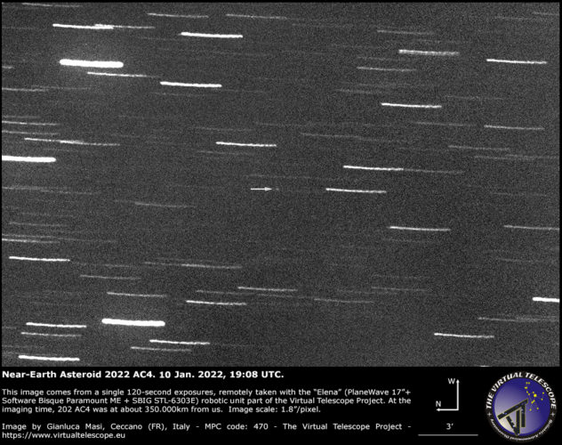 Near Earth Asteroid Ac Extremely Encounter An Image Jan