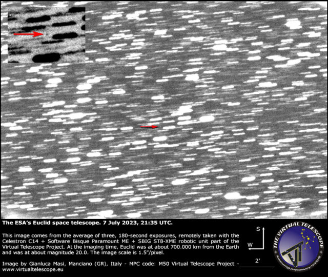 Euclid Space Telescope Imaged 7 July 2023 The Virtual Telescope