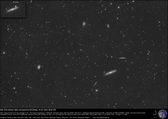 Supernova SN 2024gy In The NGC 4216 Spiral Galaxy A Image 16 Jan