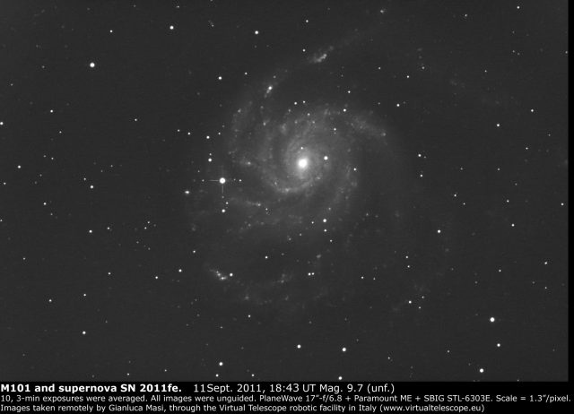 M101 and SN 2011fe, 11 Sep. 2011