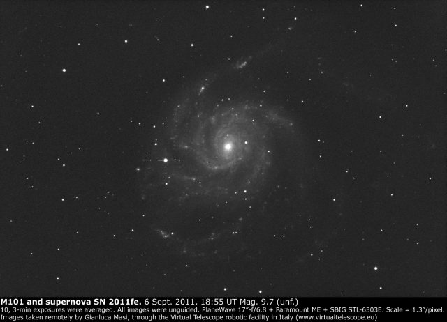 M101 and SN 2011fe, 11 Sep. 2011