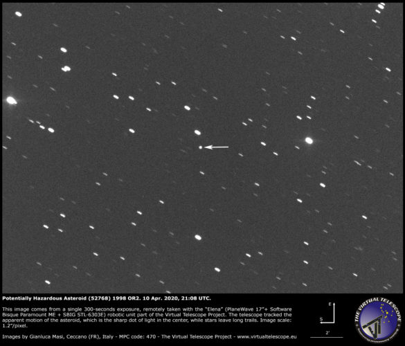 Potentially Hazardous Asteroid (52768) 1998 OR2: new image and movie ...