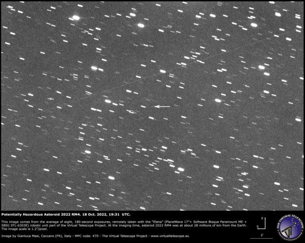 Potentially Hazardous Asteroid 2022 RM4 close encounter: a image - 18 ...