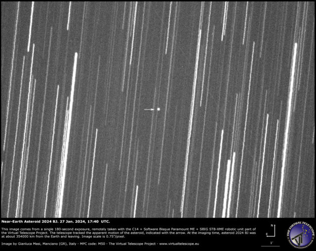 Nearearth asteroid 2024 BJ very close encounter image and video 27