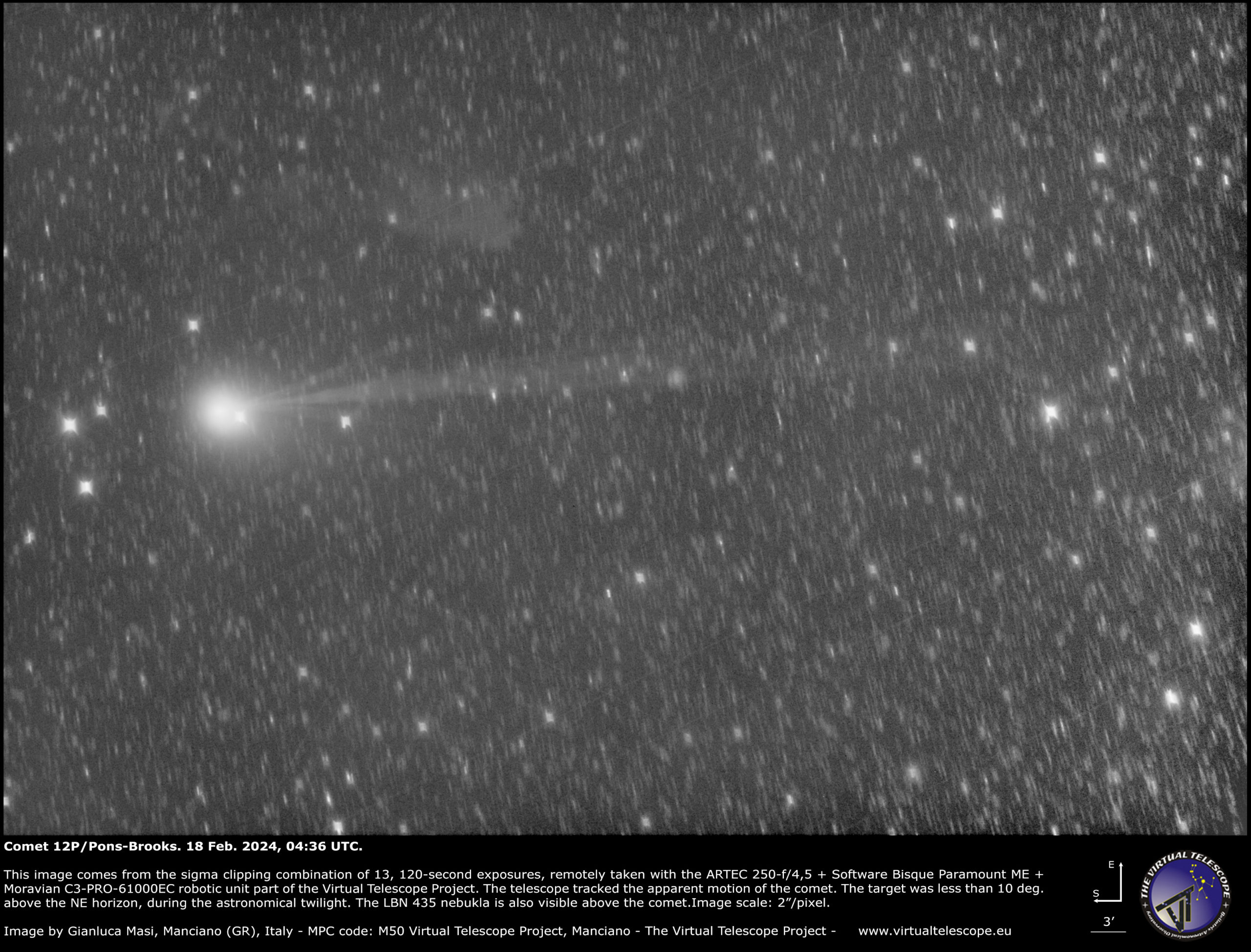 Comet 12P/Pons-Brooks: 18 Feb. 2024.