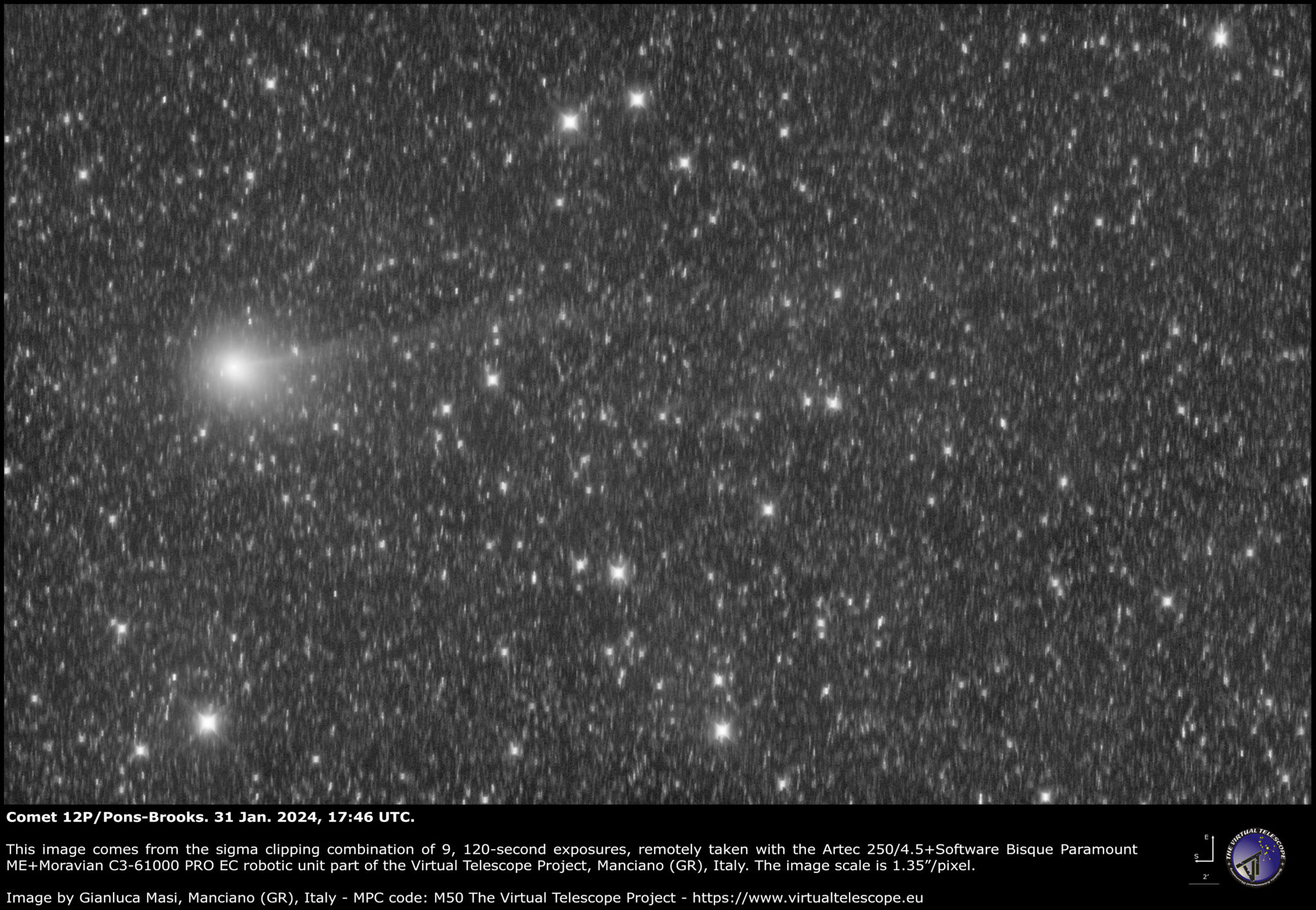 Comet 12P/Pons-Brooks: a new image - 31 Jan. 2024 - The Virtual ...