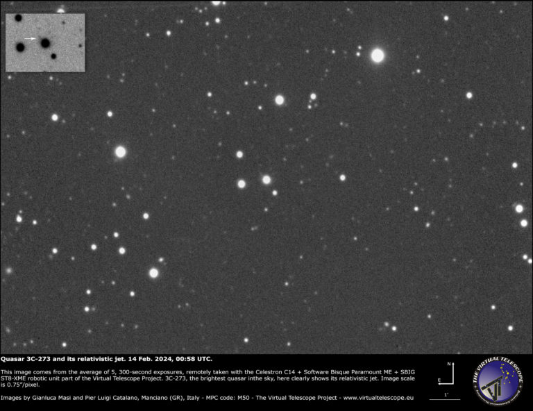 Quasar 3C 273 And Its Relativistic Jet: An Image - 14 Feb. 2024. - The ...