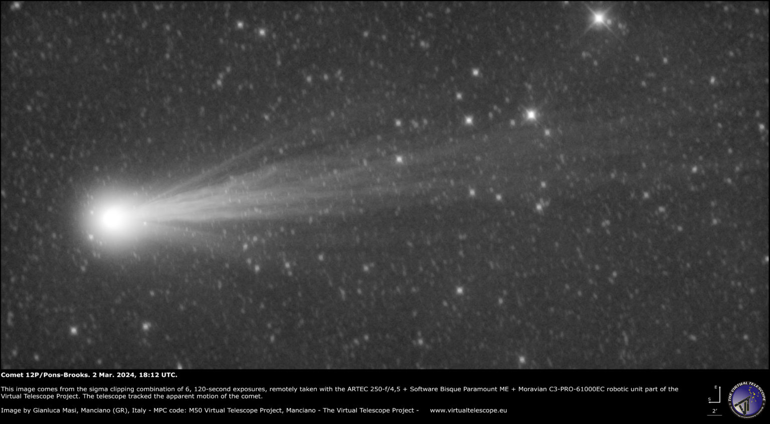 Comet 12P/PonsBrooks two stunning images 2 Mar. 2024 The Virtual