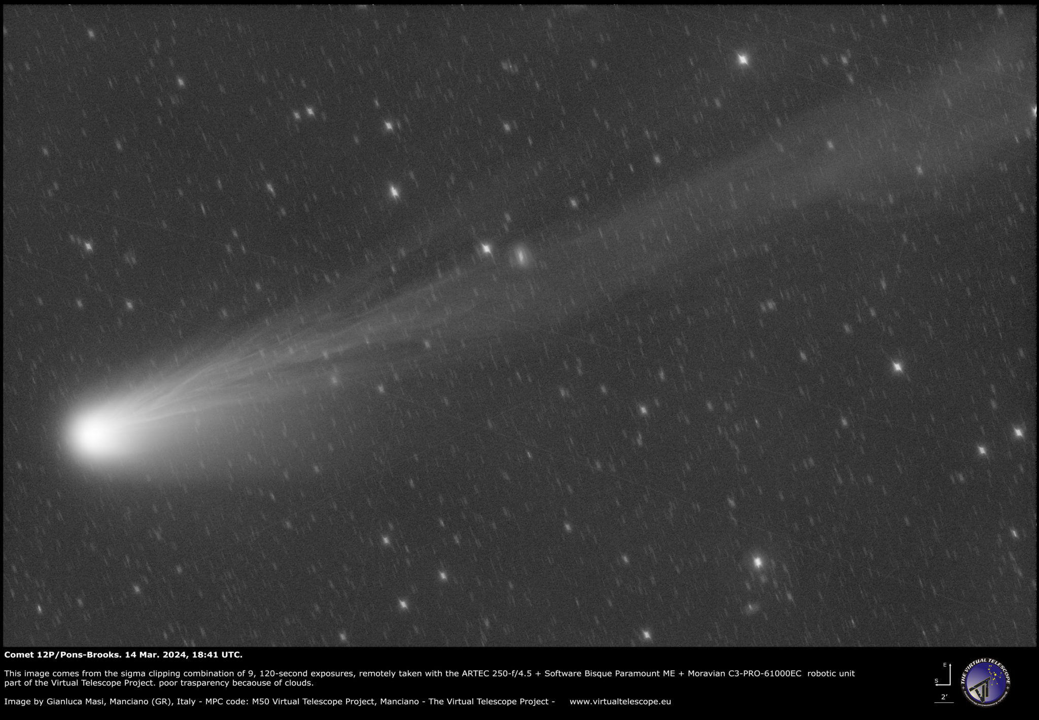 Comet 12P/PonsBrooks a new image 14 Mar. 2024 The Virtual