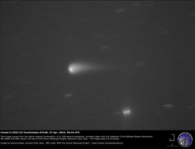 Comet C/2023 A3 Tsuchinshan-ATLAS: a new image - 27 Apr. 2024. - The ...