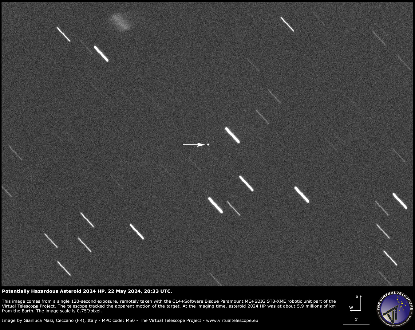 Potentially Hazardous Asteroid 2024 HP close encounter an image 22
