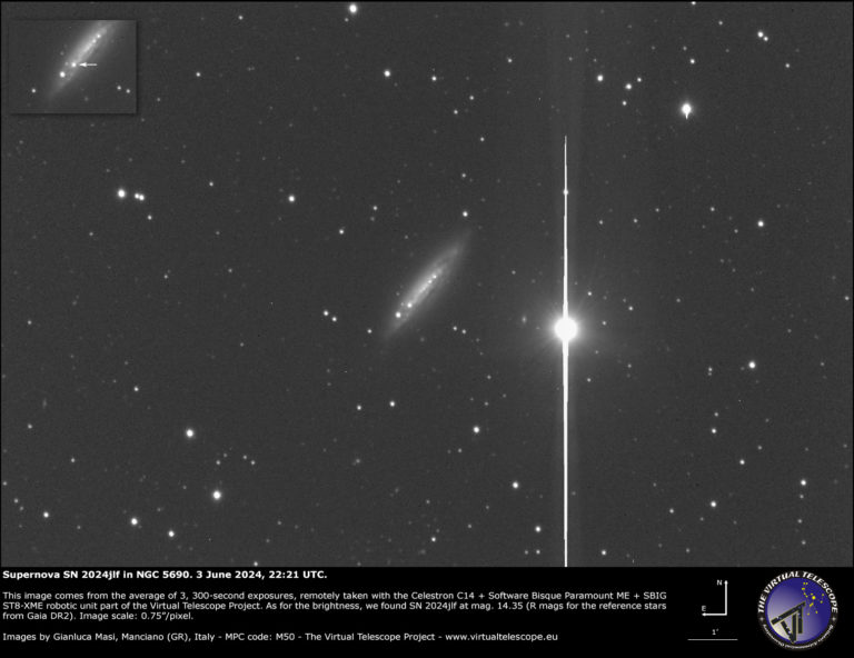 Supernova SN 2024jlf in the NGC 5690 galaxy: an image - 3 June 2024 ...