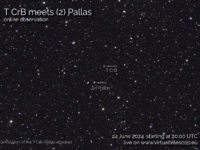 T CrB and (2) Pallas: poster of the event.