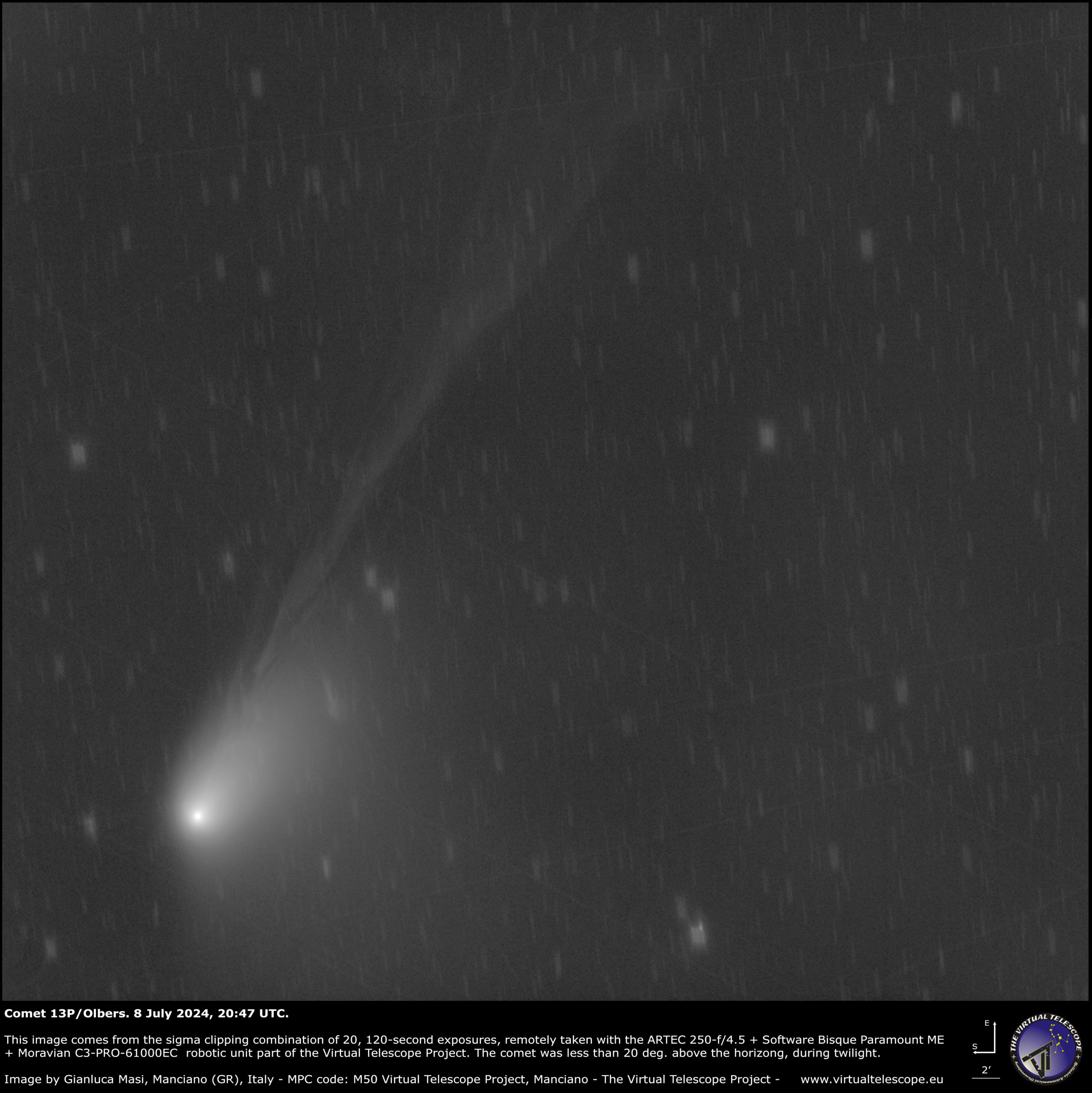 Comet 13P/Olbers: 8 July 2024.