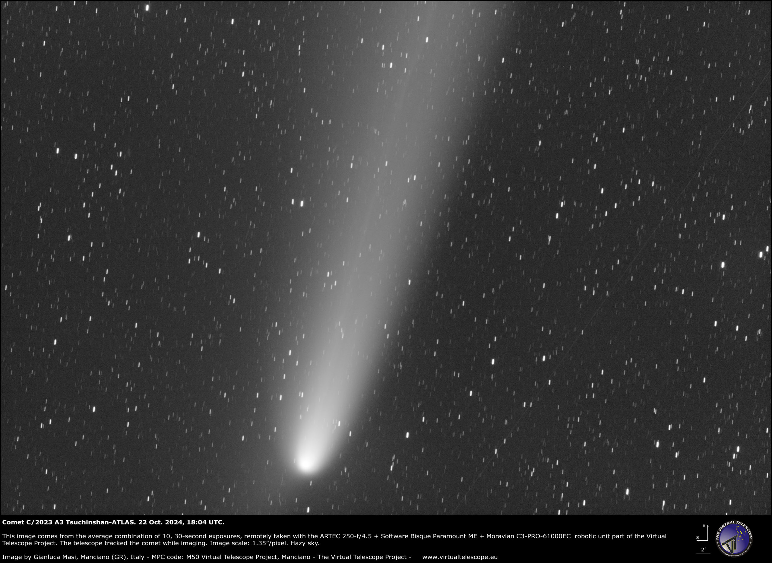 C/2023 A3 Tsichinshan-ATLAS, brightest region: 22 Oct. 2024.