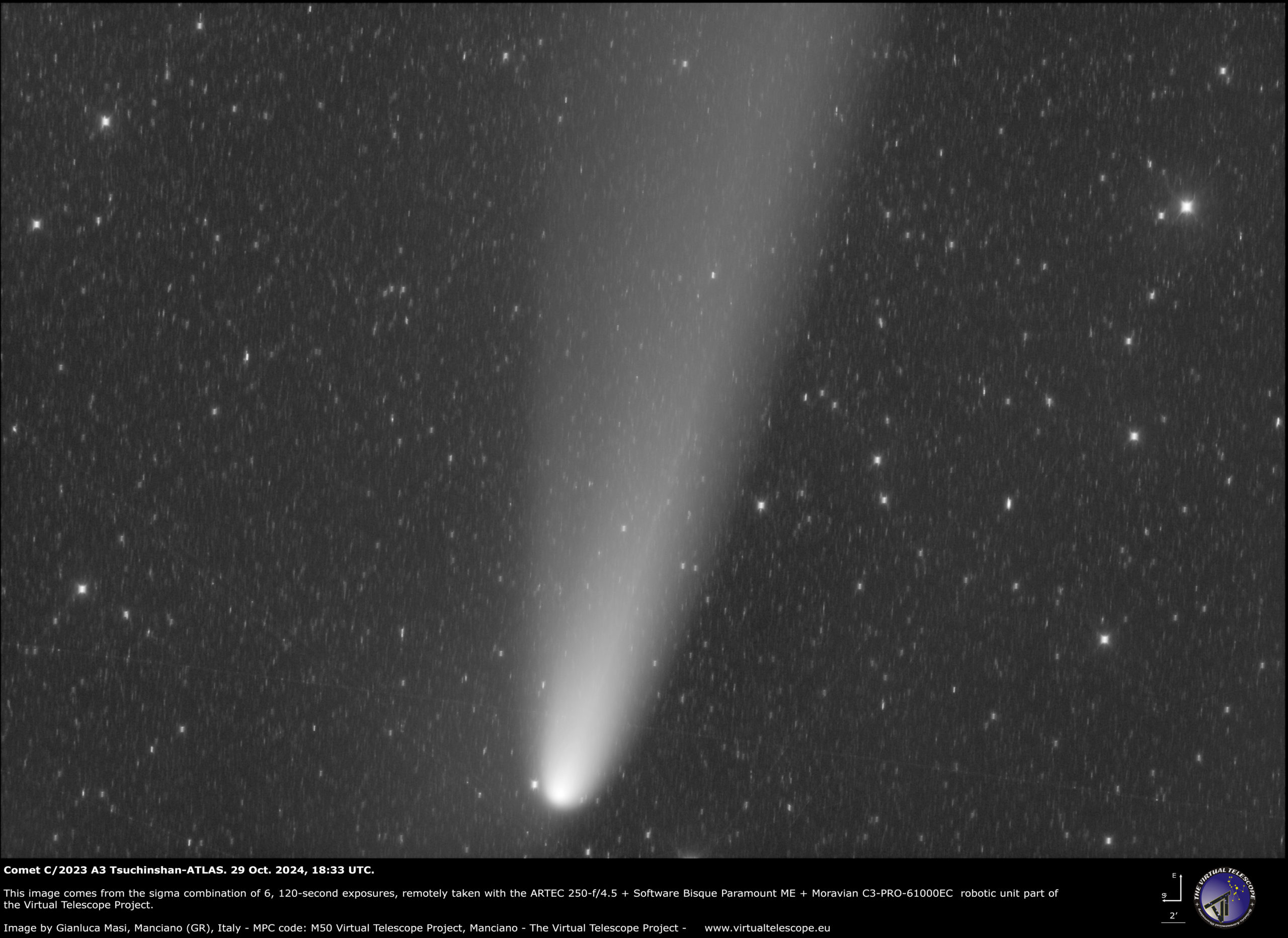 C/2023 A3 Tsichinshan-ATLAS, brightest region: 29 Oct. 2024.