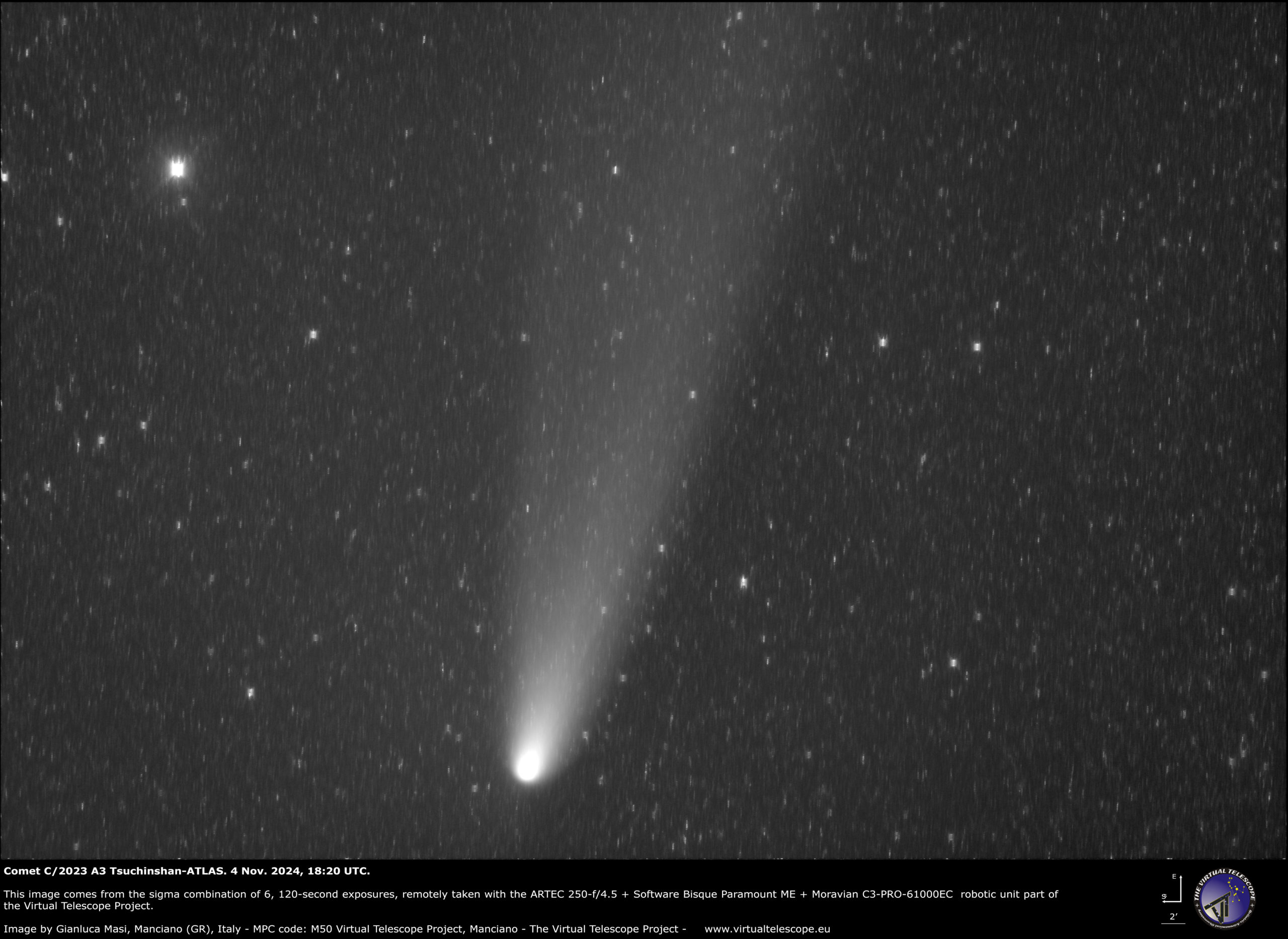 C/2023 A3 Tsichinshan-ATLAS, brightest region: 5 Nov. 2024.