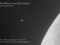 The Moon occults Saturn: poster of the event.