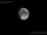 Moon - Mars conjunction, 9 February. 2025: poster of the event.